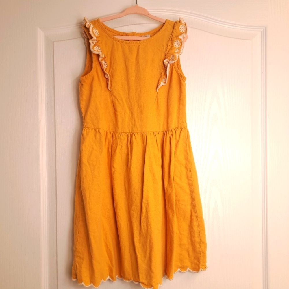 Mustard Yellow Linen Sundress Girls Carters